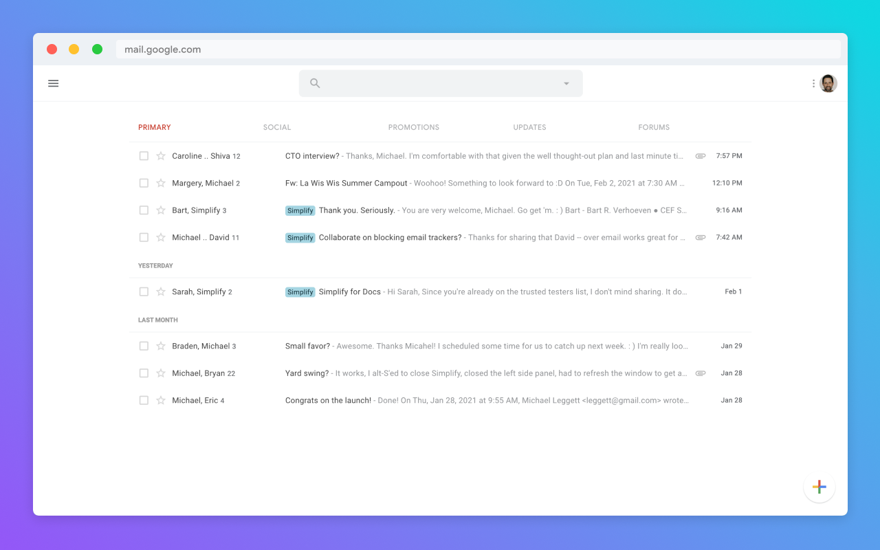 Simplify Gmail软件截图