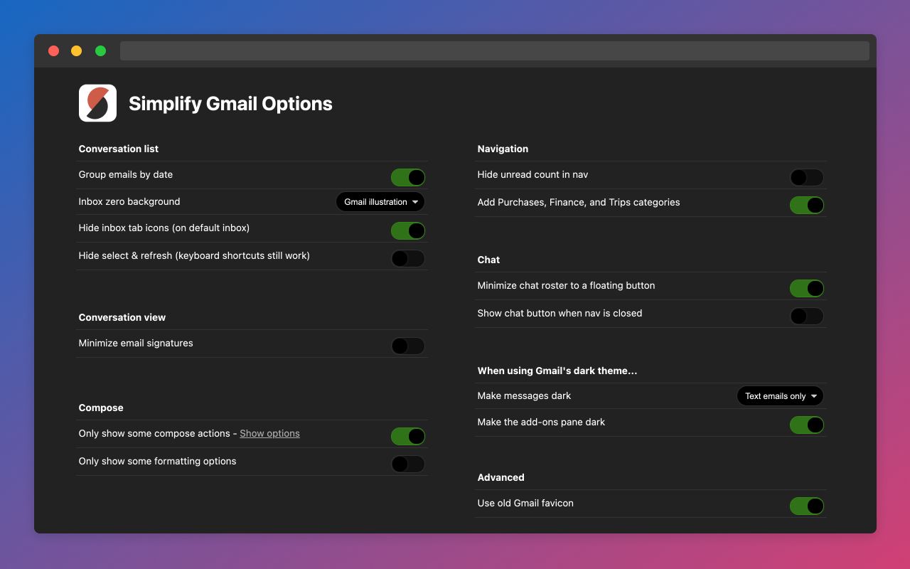 Simplify Gmail软件截图