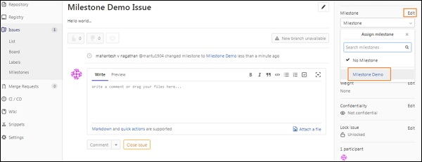 GitLab 里程碑