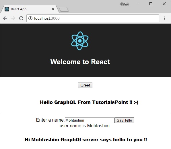 反应输出Hello GraphQL