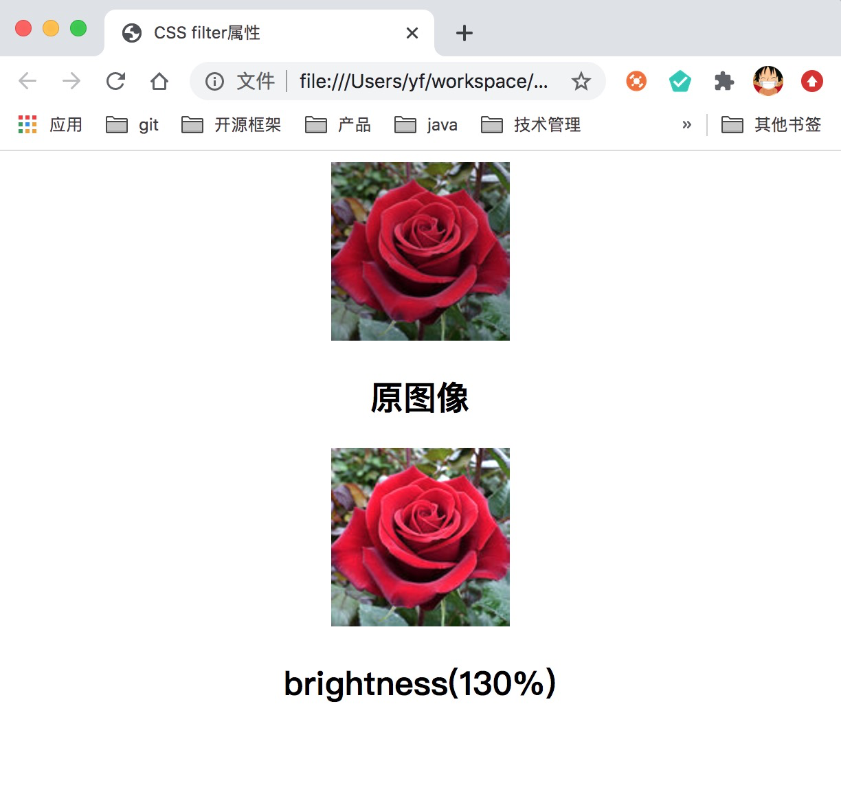 brightness属性示例