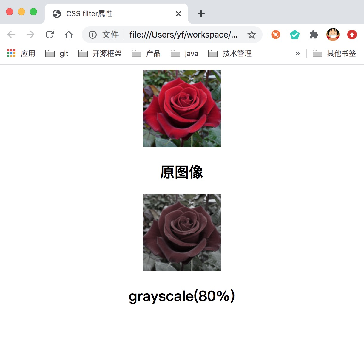 grayscale属性示例