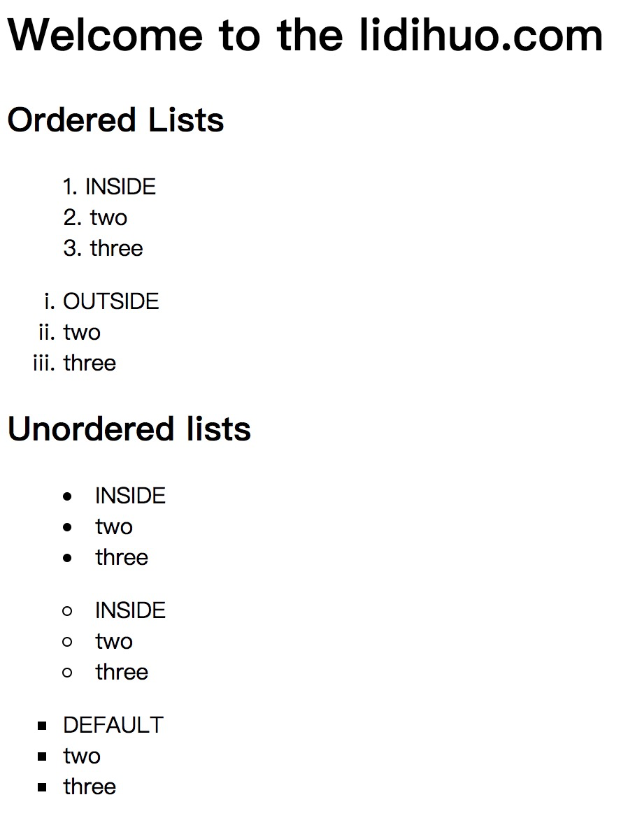 CSS list-style-position