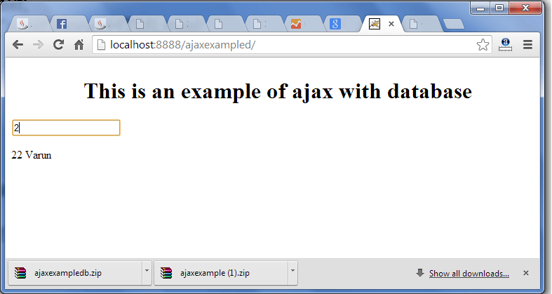 使用数据库输出的ajax示例