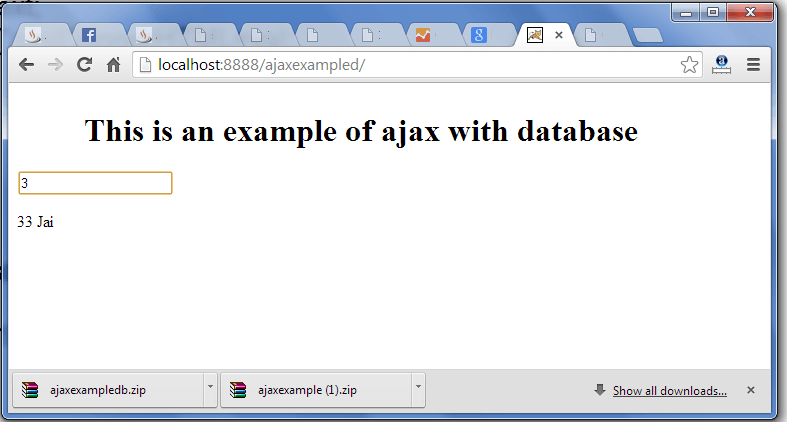 使用数据库输出2的ajax示例