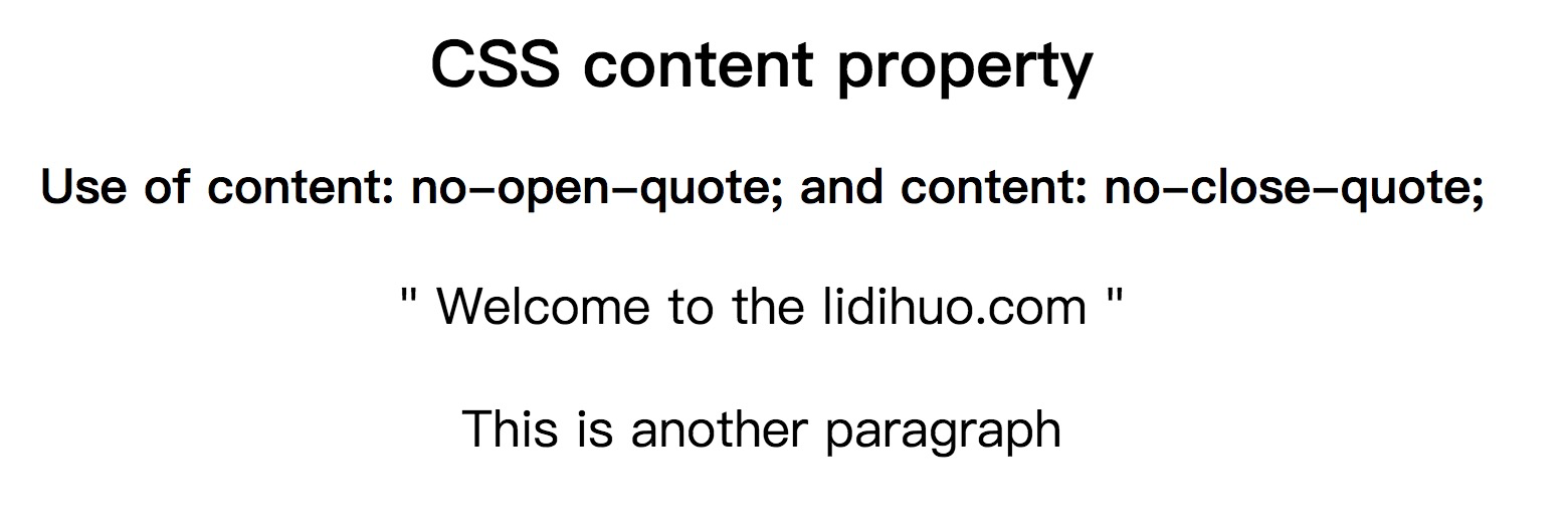  CSS内容属性