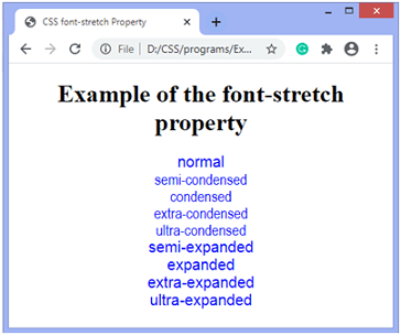 CSS font-stretch属性