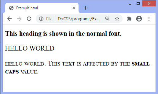  CSS font-variant属性