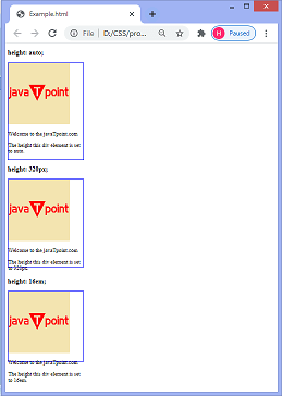  CSS height属性