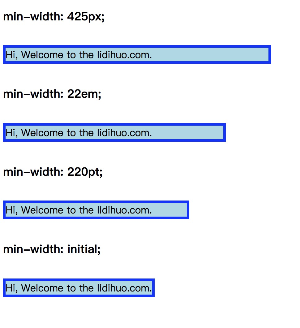  CSS最小宽度属性