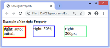  CSS right属性