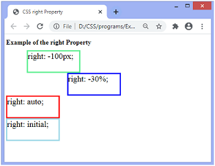  CSS right属性