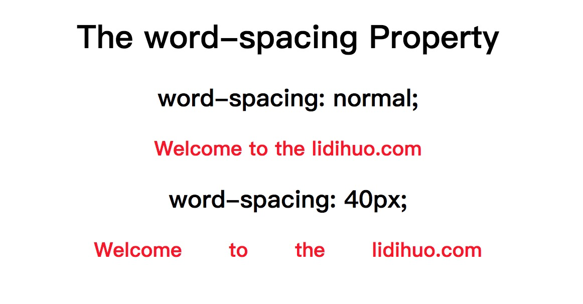  CSS word-spacing