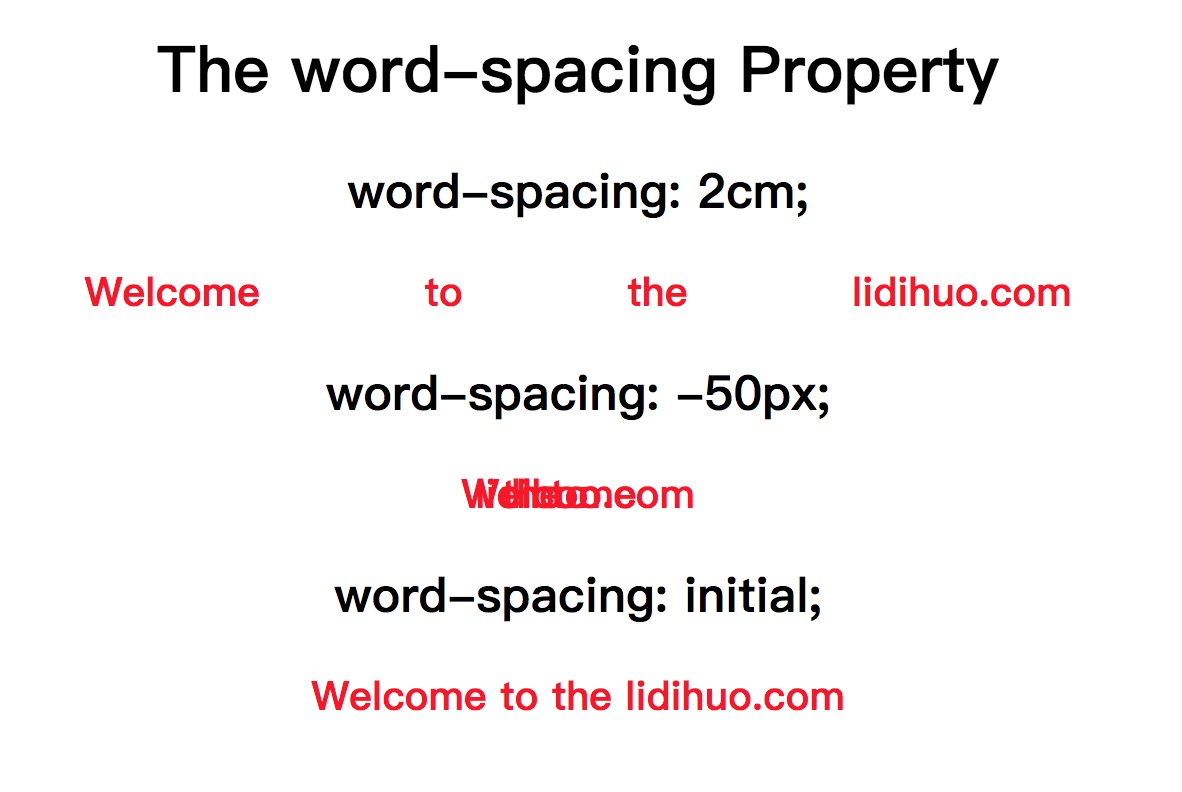 CSS word-spacing