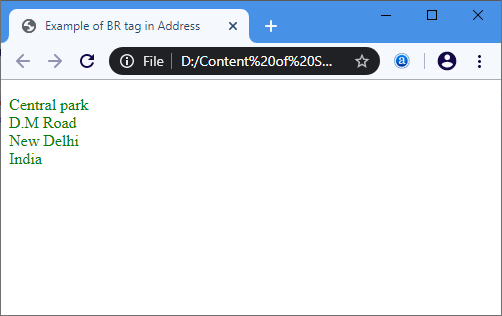  HTML br标签