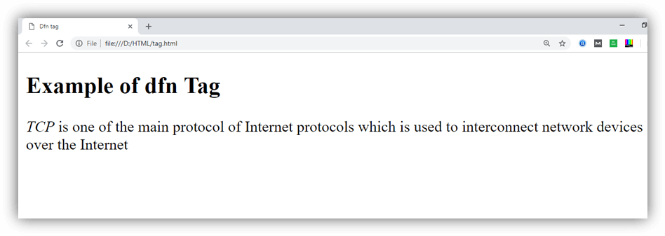  HTML dfn标签