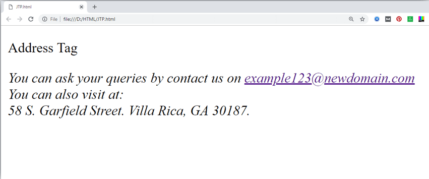  HTML短语address标签