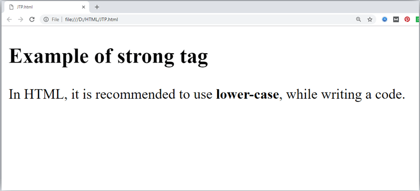  HTML短语strong标签