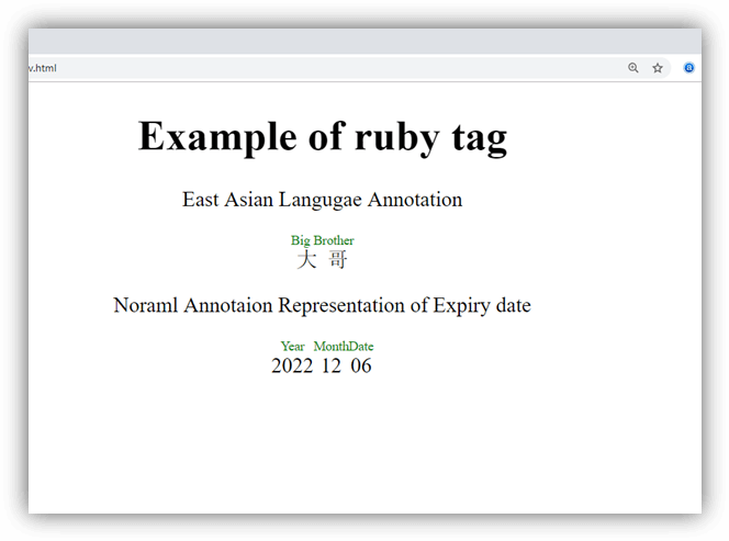  HTML ruby​​ tag