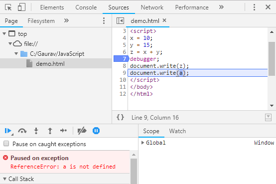 JavaScript调试