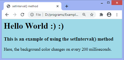  JavaScript setInterval()方法