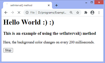  JavaScript setInterval()方法