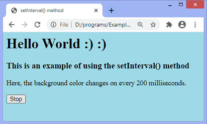  JavaScript setInterval()方法