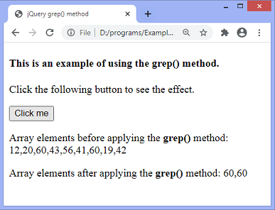 jQuery grep()方法