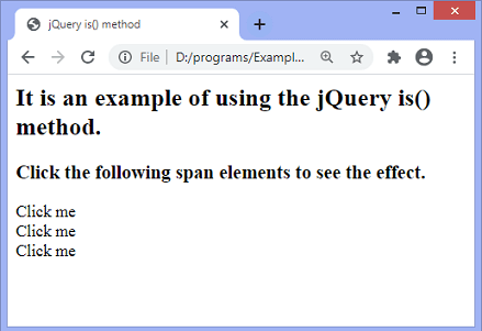 jQuery is()方法