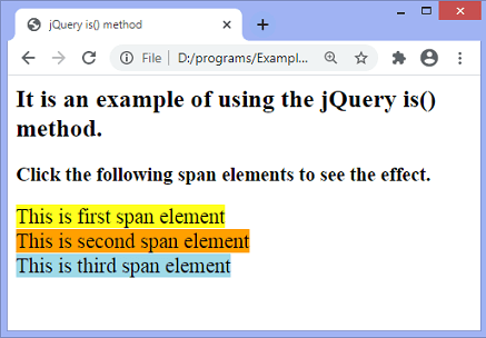 jQuery is()方法