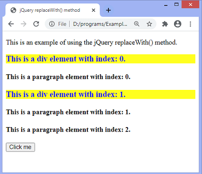 jQuery replaceWith()方法