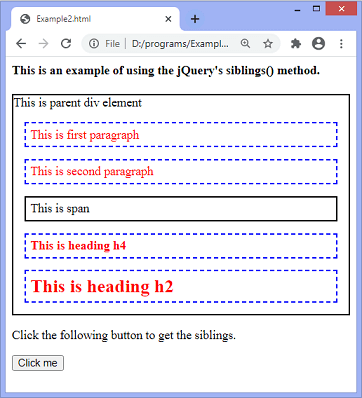 jQuery siblings()方法