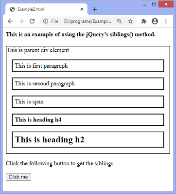 jQuery siblings()方法