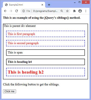 jQuery siblings()方法