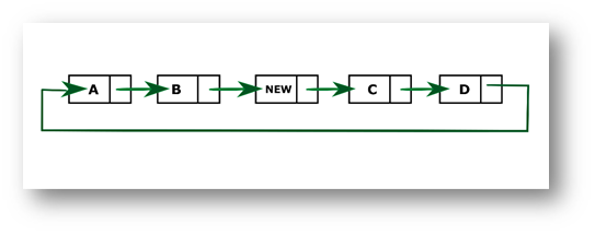 Java程序用于在Circular Linked List的中间插入一个新节点