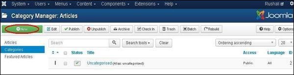 joomla 分类管理