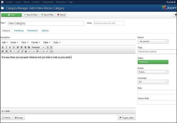 joomla 分类管理