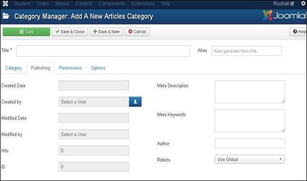 joomla 分类管理