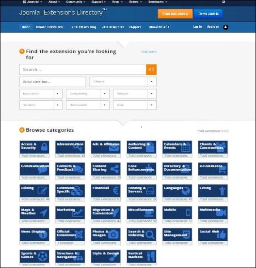 joomla 帮助菜单