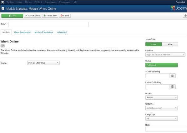 Joomla Who's Online Module
