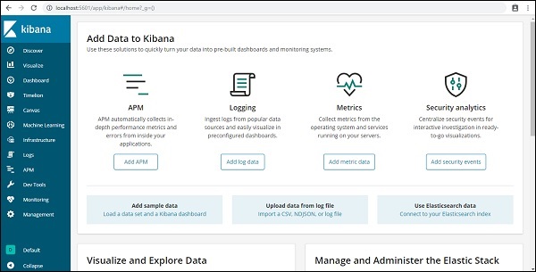 Kibana interface