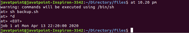 Linux at command