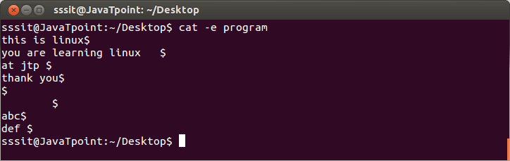 Linux cat e