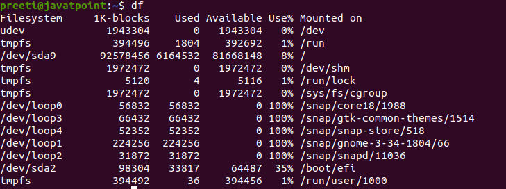 检查磁盘空间的Linux命令