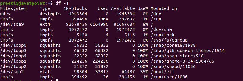 检查磁盘空间的Linux命令