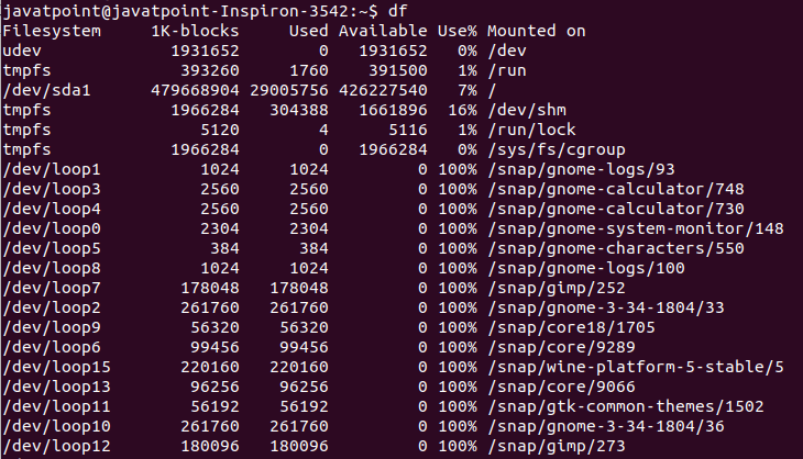 Linux df