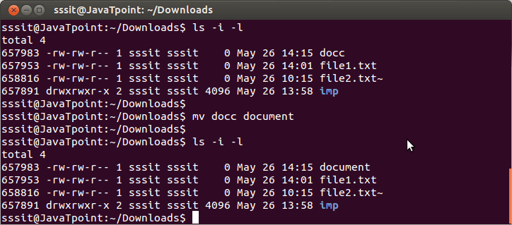 Linux File mv command 1