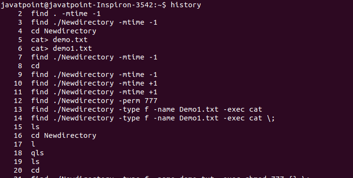 Linux history Command