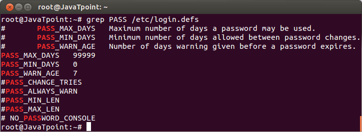 Linux用户密码8
