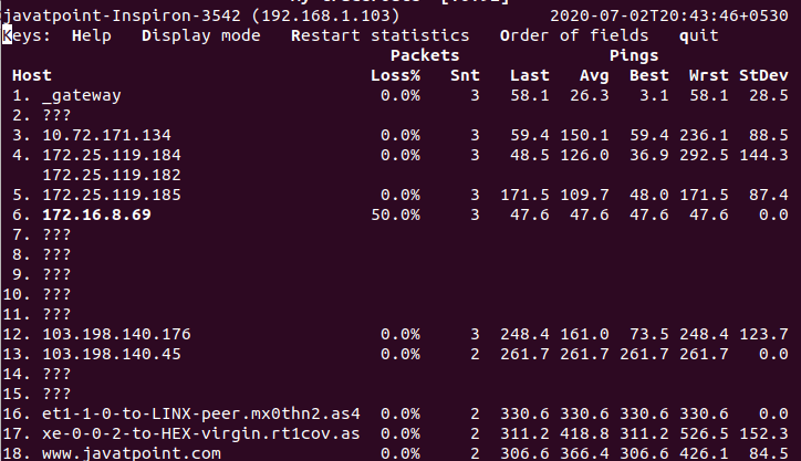 Linux mtr Command